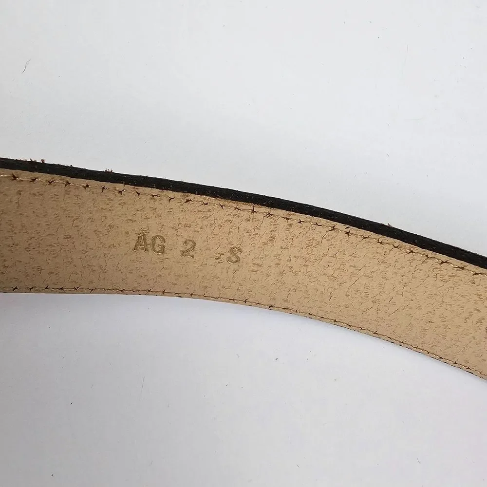 Catherine Dial Easley Women's Western Metallic Leather Belt Small Gray‎ Gold